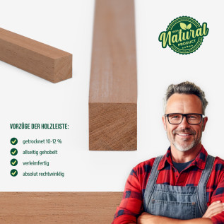 Holzleiste - Mahagoni gehobelt - 25x25x1000mm
