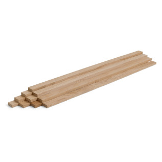 10-piece set of wooden strips - planed oak - 8x20x500mm