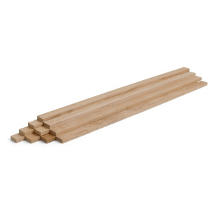 10-piece set of wooden strips - planed oak - 8x25x500mm