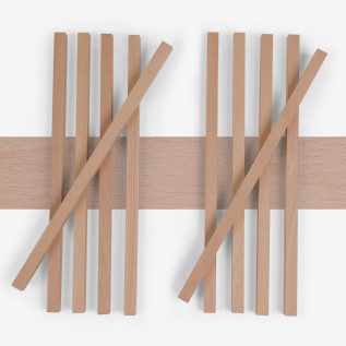 10-piece set of wooden strips - planed beech - 20x20x500mm