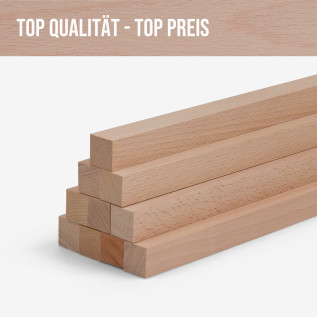 10-piece set of wooden strips - planed beech - 25x25x500mm