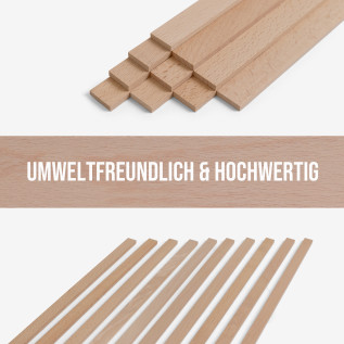10er-Set Holzleiste - Buche gehobelt - 8x20x500mm
