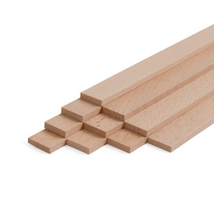 10er-Set Holzleiste - Buche gehobelt - 8x25x500mm