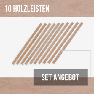 10-piece set of wooden strips - planed beech - 8x25x500mm