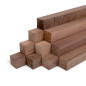 10-piece set of wooden strips - planed walnut - 20x20x500mm