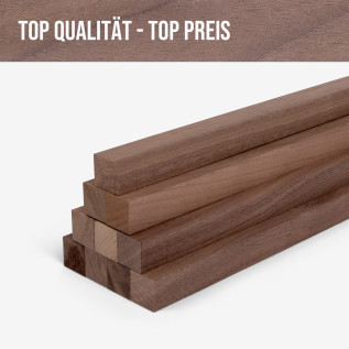 10-piece set of wooden strips - planed walnut - 20x20x500mm