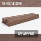 10er-Set Holzleiste - Nussbaum gehobelt - 20x20x500mm 10er-Set Holzleiste - Nussbaum gehobelt - 20x20x500mm