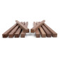 10-piece set of wooden strips - planed walnut - 30x30x500mm