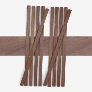 10-piece set of wooden strips - planed walnut - 30x30x500mm