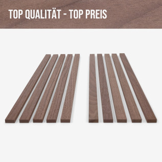 10-piece set of wooden strips - planed walnut - 8x25x500mm