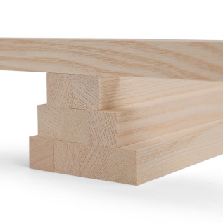 10-piece set of wooden strips - planed ash - 20x20x500mm