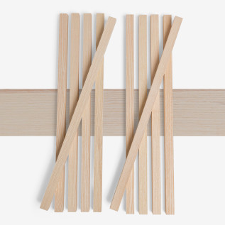 10-piece set of wooden strips - planed ash - 20x20x500mm