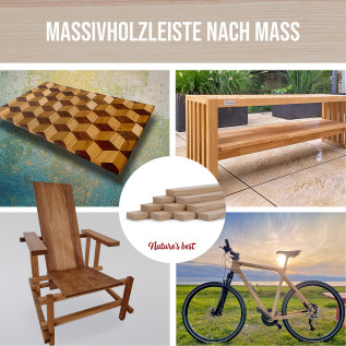 10-piece set of wooden strips - planed ash - 8x20x500mm