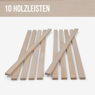 10-piece set of wooden strips - planed ash - 8x25x500mm