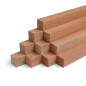 10-piece set of wooden strips - planed mahogany - 20x20x500mm