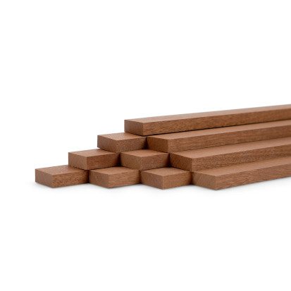 10er-Set Holzleiste - Mahagoni gehobelt - 8x20x500mm