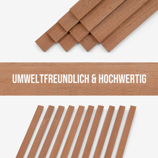 10-piece set of wooden strips - planed mahogany - 8x20x500mm