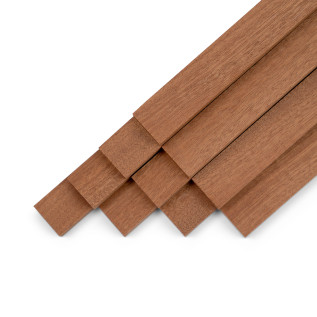 10-piece set of wooden strips - planed mahogany - 8x25x500mm