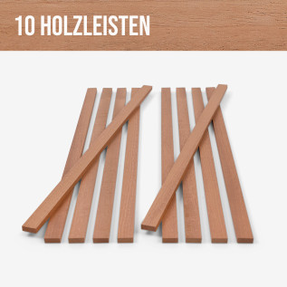 10-piece set of wooden strips - planed mahogany - 8x25x500mm