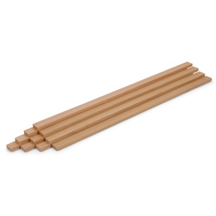 10-piece set of wooden strips - planed larch - 8x20x500mm