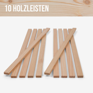 10-piece set of wooden strips - planed larch - 8x20x500mm