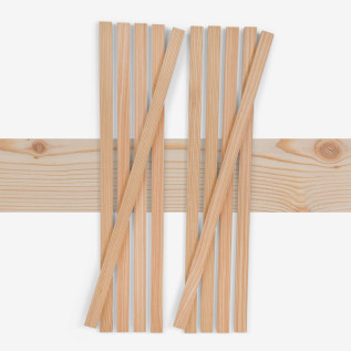 10-piece set of wooden strips - planed larch - 8x20x500mm