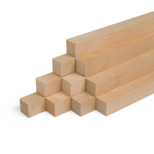 10er-Set Holzleiste - Birke gehobelt - 40x40x500mm