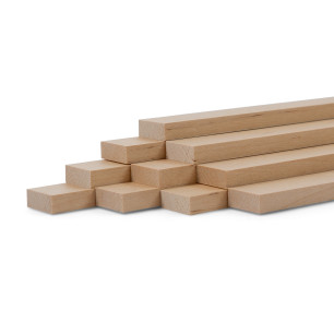 10er-Set Holzleiste - Birke gehobelt - 8x20x500mm