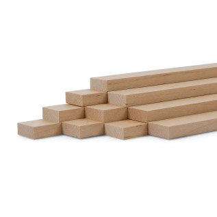10er-Set Holzleiste - Birke gehobelt - 8x20x500mm