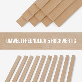 10er-Set Holzleiste - Birke gehobelt - 8x20x500mm