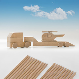 20-piece set of wooden sticks - planed oak - 10x10x250mm