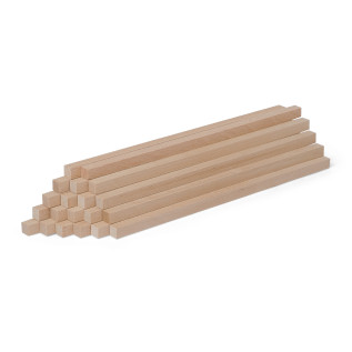20-piece set of wooden sticks - planed beech - 10x10x250mm