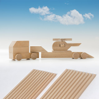 20-piece set of wooden sticks - planed beech - 10x10x250mm