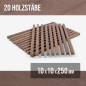 20er-Set Holzstäbe - Nussbaum gehobelt - 10x10x250mm 20er-Set Holzstäbe - Nussbaum gehobelt - 10x10x250mm