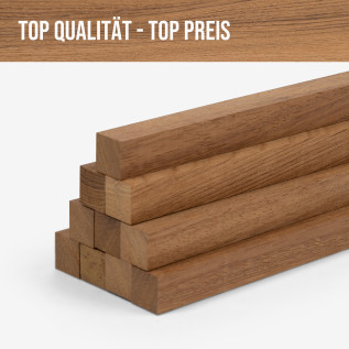 10er-Set Holzleiste - Teak gehobelt - 20/20/500 mm