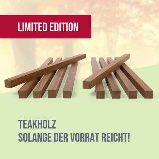 10er-Set Holzleiste - Teak gehobelt - 20/20/500 mm