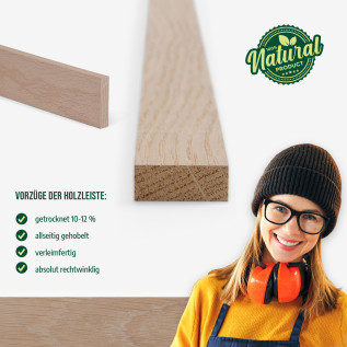 Holzleiste - Eiche gehobelt - 23x45x1000mm