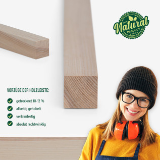 Wood strip - planed ash - 25x25x1000mm