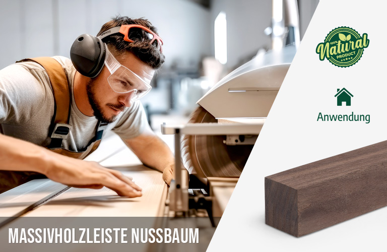 Zuschnittservice Woodsellers - Massivholzleiste Nussbaum