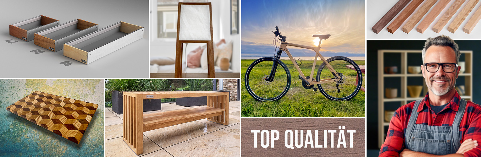 Massivholzleiste Nussbaum nach Mass - Anwendungsbeispiele